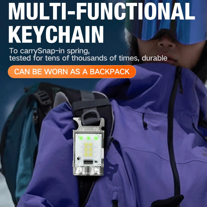 Keychain led light Magnetic flashlight Charging Mini portable light Maintenance Portable ultra bright work light Outdoor camping