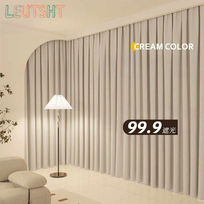 Double-sided Hemp High Blackout Sun Protection Cotton and Linen Custom Size Luxury Curtains for Living Dining Room Bedroom