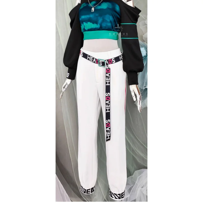Disfraz de Anime Shiraishi An para mujer, sudaderas cortas a la moda, pantalones, collar, traje, ropa deportiva informal, ropa de Carnaval de Halloween