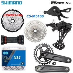 Deore M5100 11Speed crankset 32T 34T 36T 38T 170MM 175mm Groupset SL RD Derailleur Cassette 11-42T/51T X11 Chain k7 11V KITI