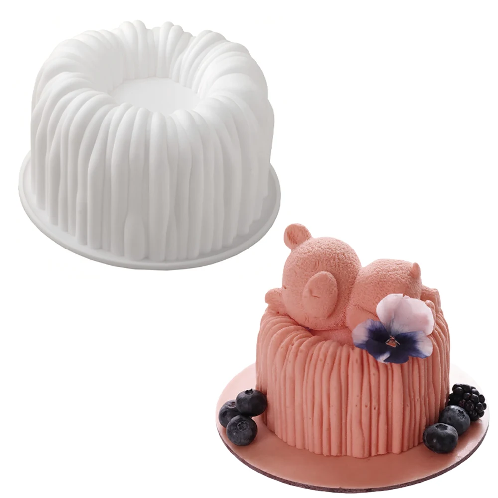 4 Inch Coil Texture Design French Mousse Cake Mold White or Black Silicone Cake Mold Kitchen Bakeware Dessert Decorating Tools