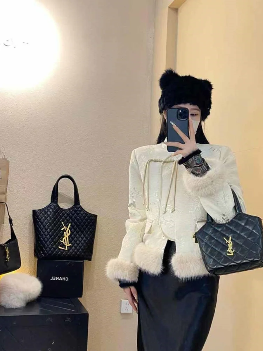 Retro Chinese Sle Women's Cotton Jaet Set Beautiful Button Design Winter Faion Ele National Sle Pure Color Commute
