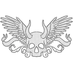 1 Sheet Devil's Angel Iron on Rhinestones Transfer 11.69x8.27 Inch Wing Heat Transfer Decal Bling Crystal Decals Gothic Heat