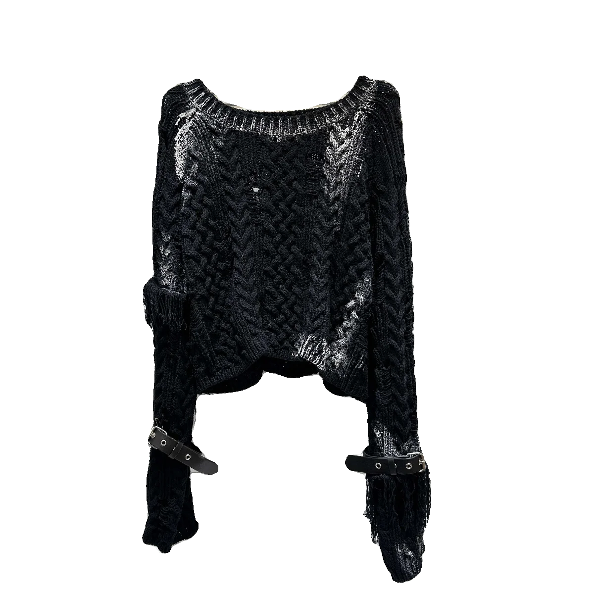 

Street Sle Вязаный свитер Thi Yarn Hole Punch Belt Bule Hot Girl Трикотаж Модный длинный светящийся круглый свитер Ne для женщин