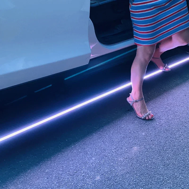 Automatic Electric Power Neon LED Light Side Step Running Board For GMC SIERRA 1500 2500 Regular Cab 2 Door 2020-2025 2014-2018