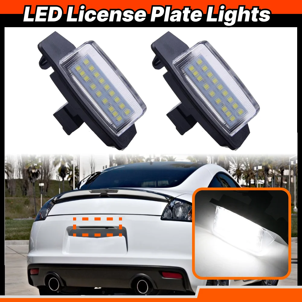 

2ps Car Led Rear License Number Plate Lights No Error White For Mitsubishi Eclipse, Outlander, Lancer Sportback, Wagon