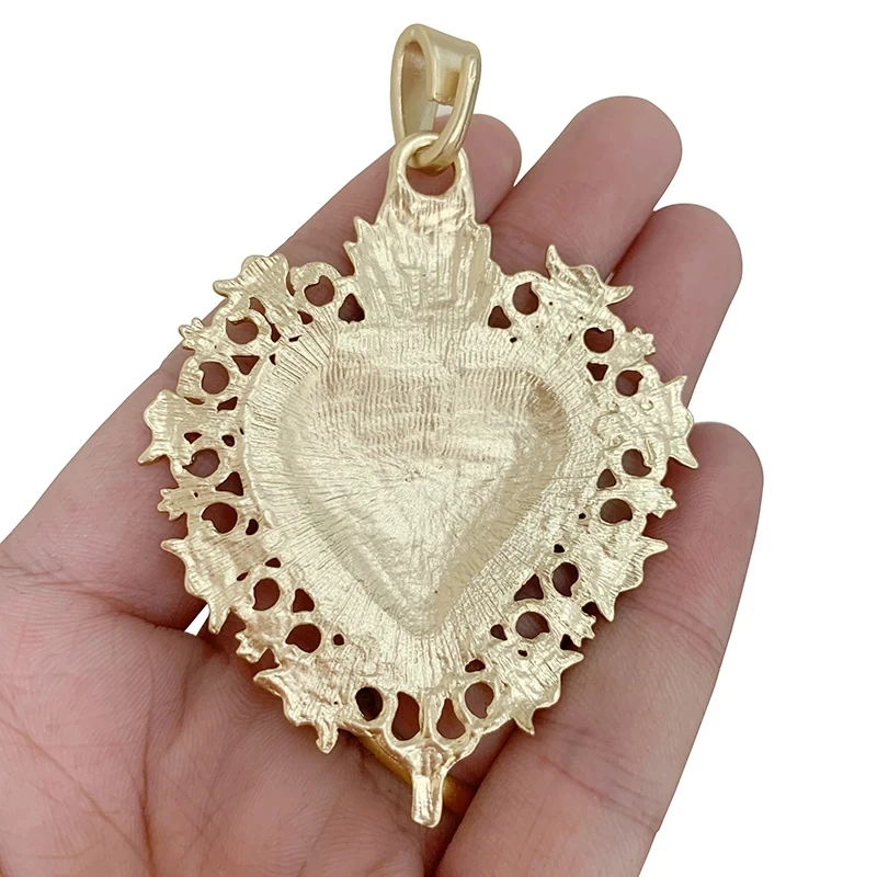 2pcs Antique Silver/Golden Boho Large Filigree Love Heart Charms Pendants for DIY Necklace Jewelry Making Accessories 81x56mm