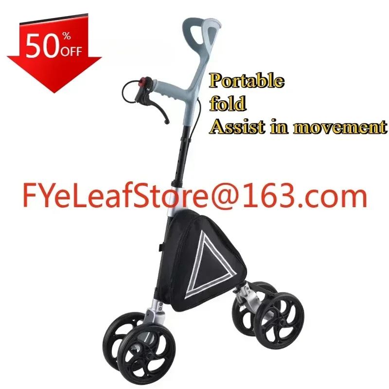 Portable folding rehabilitation teaching aids with arm crutches for walking assistance