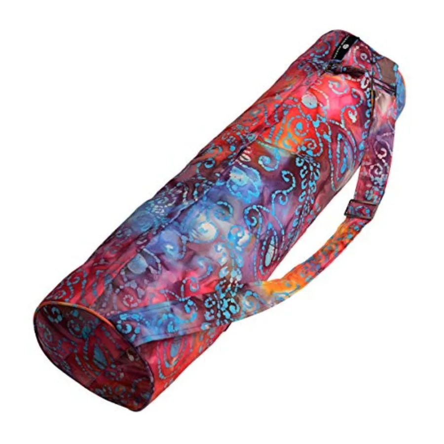 

Batik Yoga Mat Bag - beautiful pattern durable 100% cotton full lining adjustable strap 2 extra zipper pockets