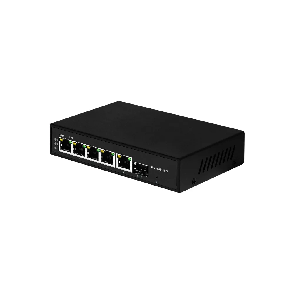 4 Ports Gigabit RJ45 Poe oder Non Lite Smart Switch mit 1gbe RJ45 1GBE SFP Uplink