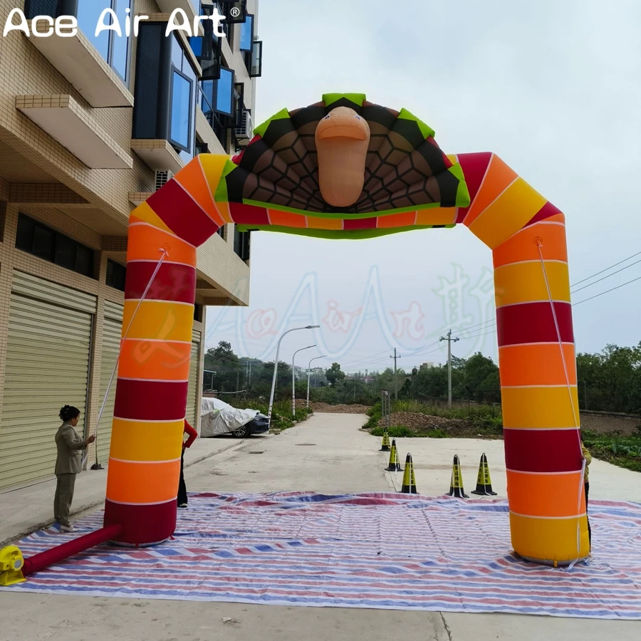 

Гигантская надувная арка из индейки, осенний урожай, праздничное надувное украшение, арка, День благодарения, открытый декор, дисплей
