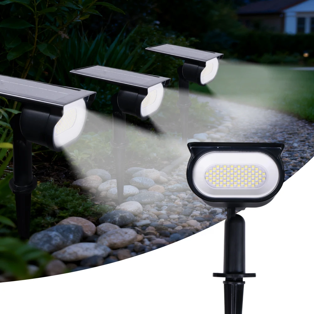 

2Pcs 45 LEDs 3 Colors Solar Spot Lawn Lights IP65 Waterproof 12H Runtime 3.2V 1800mAh Auto On Off Pathway Garden Yard Lamp