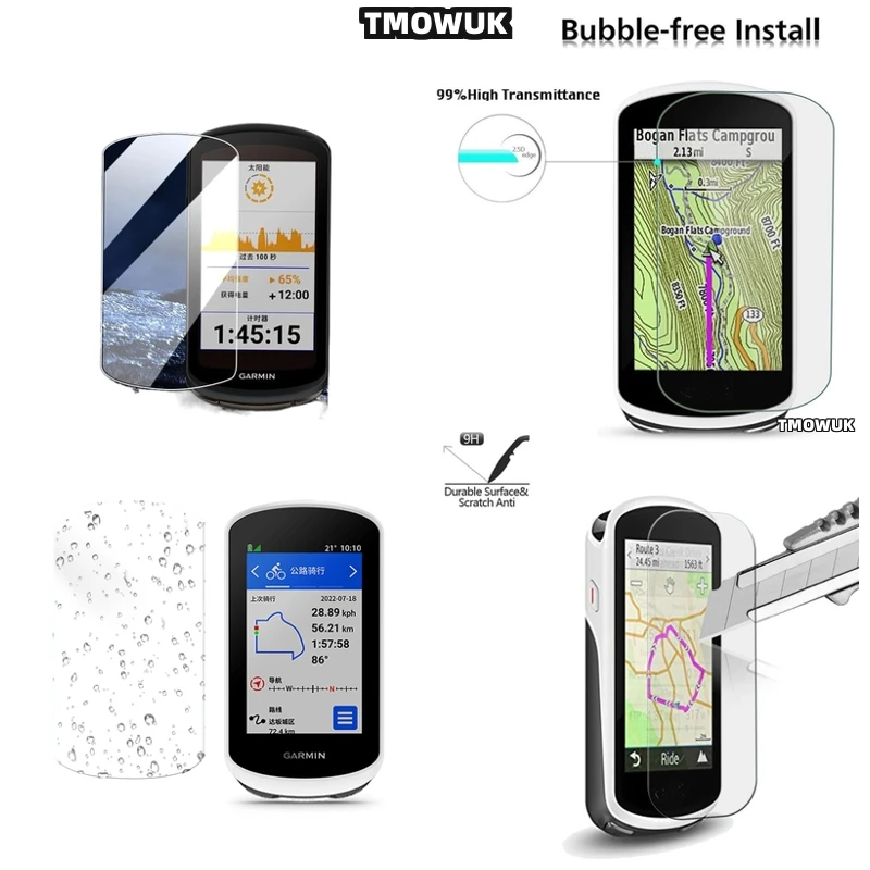 

For Garmin 1030 Plus 1040 Edge 130 Explore2: Full Coverage Tempered Glass, Safeguards Every Corner.