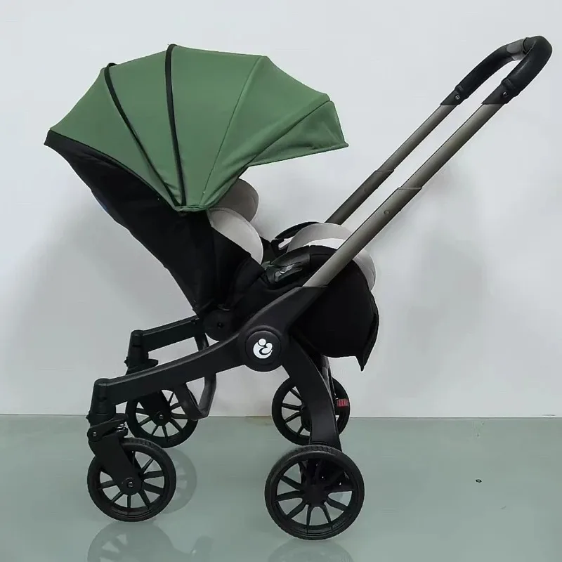 

4 in 1 Baby Stroller with Car Seat High Landscape Reversible Bassinet Travel System Foldable Lightweight Newborn Carriage