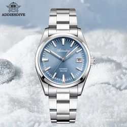 ADDIESDIVE NEW Men Mechanical Wristwatches Luxury Sunburst Dial AR Coated Coated Dome Glass Waterproof Automatic Watches AD2077