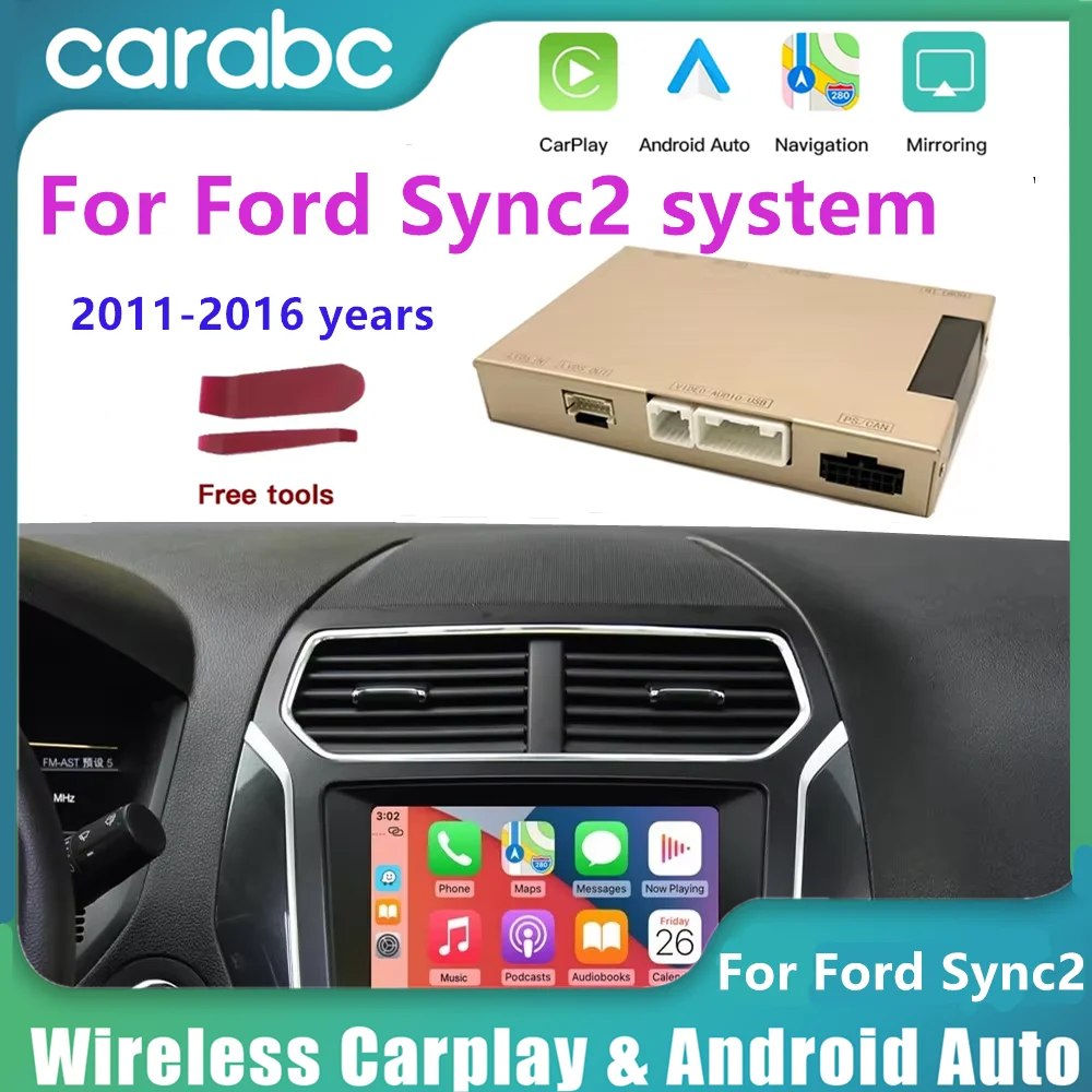 Carplay y Android Auto inalámbricos para Ford Sync2 Explorer Focus Escape Fiesta C-max Edge Mustang Fusion Expeditio Flex, caja decodificadora