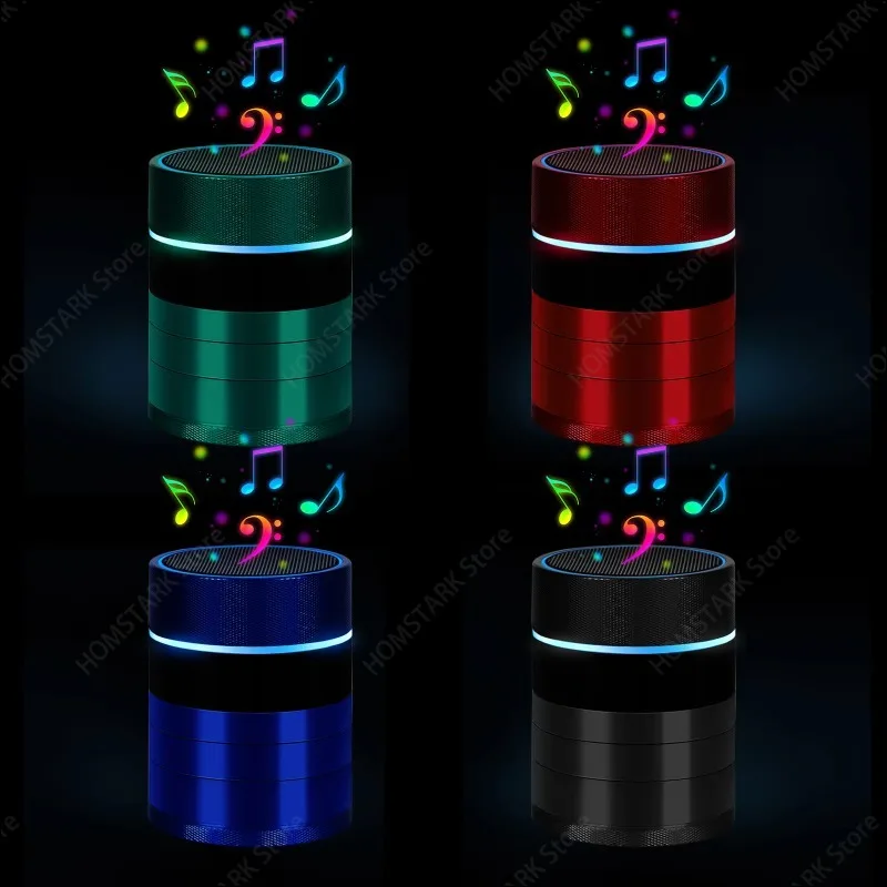 Wireless Electric Multi‑Purpose Herb Spice Grinder Aluminum Metal Music Speaker Portable Crushing Mill Tool