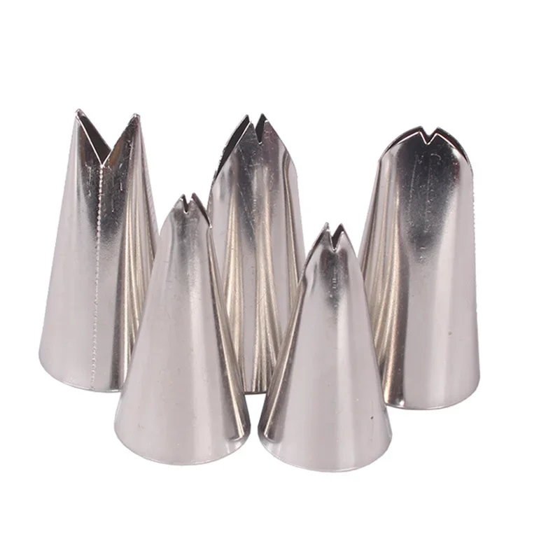 5 Pcs Set Leaves Nozzles Stainless Steel Icing Piping Nozzles Tips Pastry Tips For Cake Decorating Pastry Fondant Tools