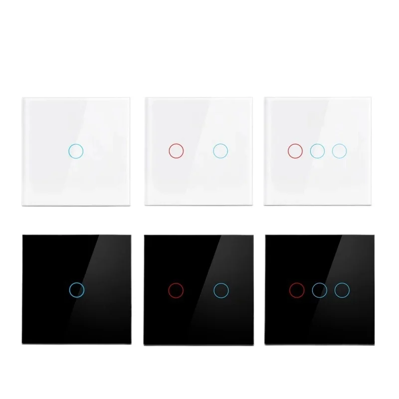

86 Type European SPEC Single Touch Switch 1/2/3 Open Pure Touch Sensor Switch Glass Panel Light Switch