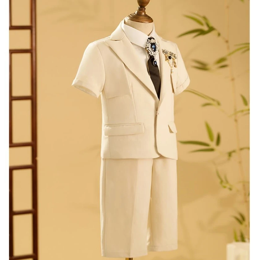 5-teiliges formelles Anzug-Set für Jungen, Kinder-Outfit für Hochzeit, Taufe, Geburtstagsfeier, Kinder-Kostüm für Klavierauftritt, Abschlussball, Abendveranstaltung A2849 – Detail 4