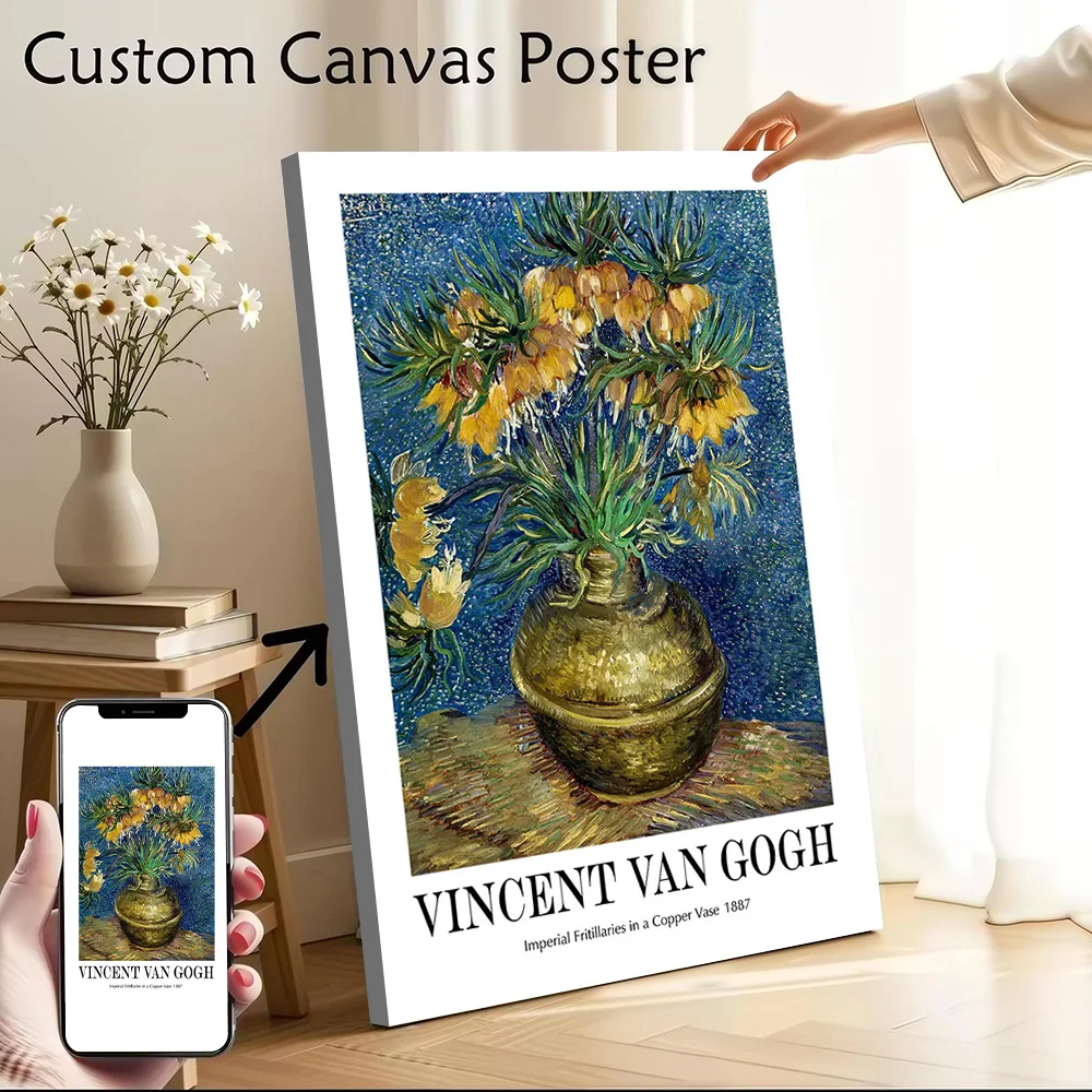Imperial Fritillaries By Vincent Van Gogh Canvas Poster Wall Art Customizable High Quality Printed Picture for Home Decor Items