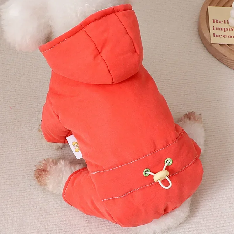 Warm Dog Jumpsuit Rompers Winter Pet Clothing Puppy Yorkie Pomeranian Clothes Poodle Bichon Schnauzer Small Dog Coat Costumes