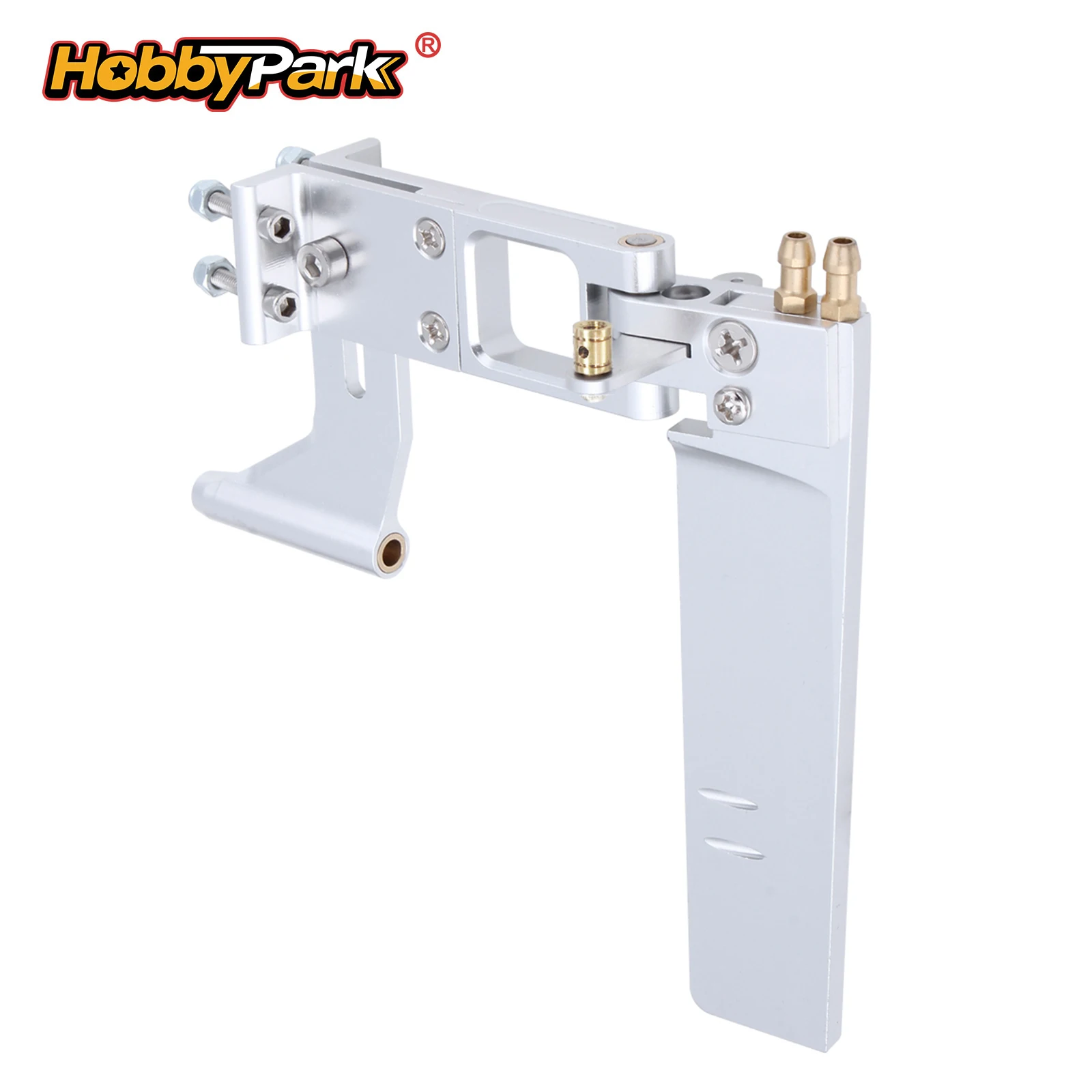 HobbyPark Upgrade RC Boat Rudder 110mm Aluminum with 4mm Shaft Strut Mount Bracket Kit Holder Dual Water Pickup