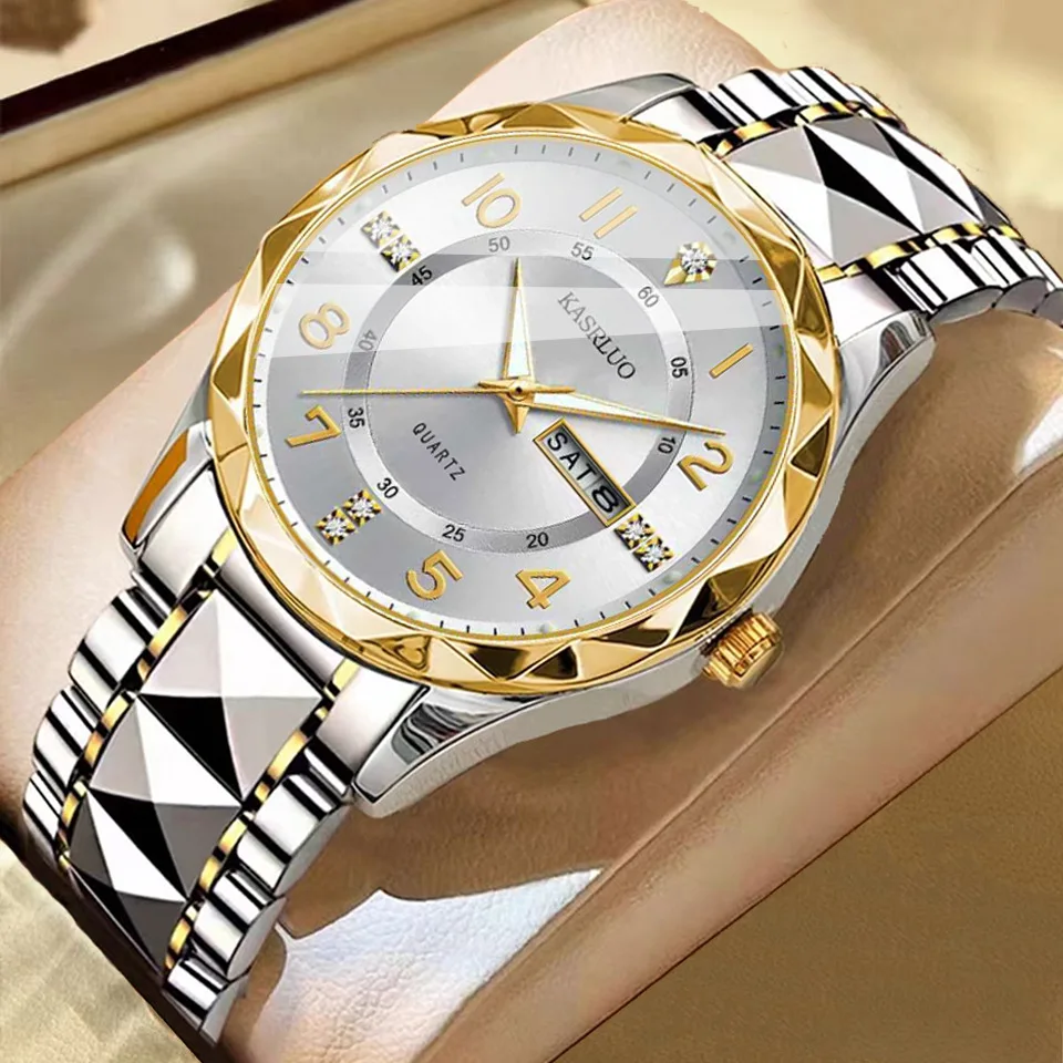 Men's Watch Double Calendar Waterproof Night Light Business Machinery Quartz Watch