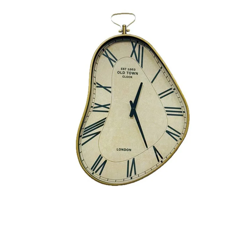 

DSA Alien Wall Clock Twisted Time Alien Wall Clock Irregular Personality Fashion Iron Clock Decorative Wall Hanging