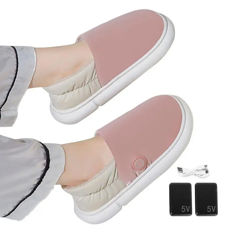 

Electric Heating Shoes USB Plush Slipper With Temperature Control Winter Heating Supplies For Home Apartment Company School And