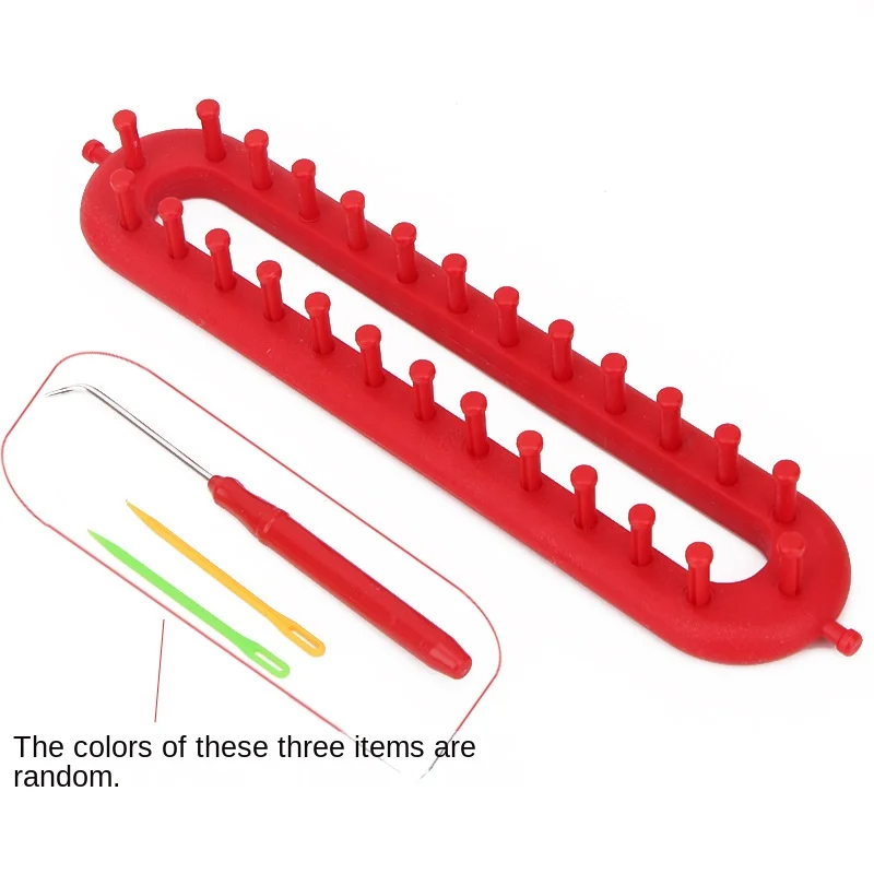 Kit per maglieria con telaio per tessitura, pompon di plastica, sciarpa per cappello a calzino, creatore di sciarpe, manico lungo, strumento per