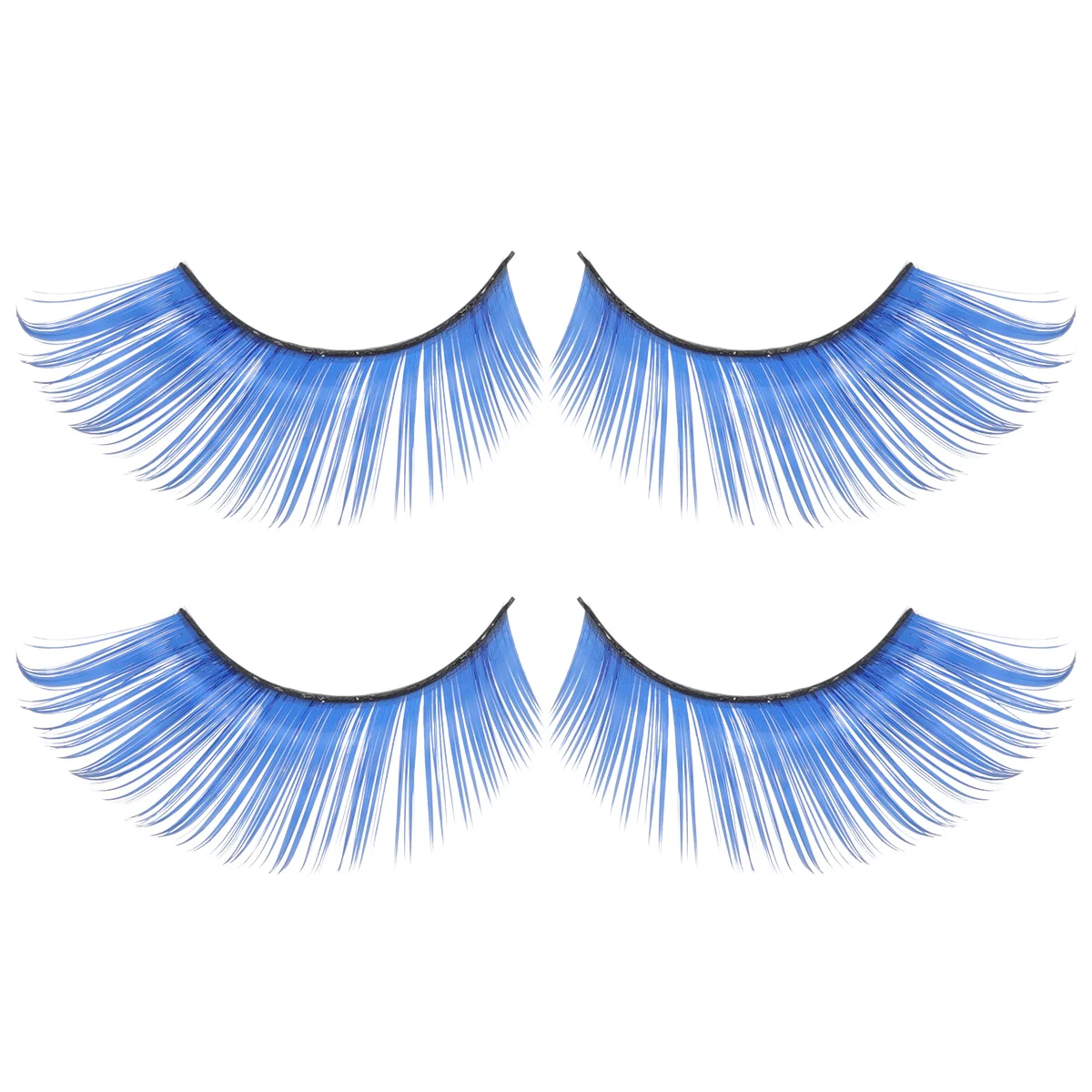 2Pairs Blue False Eyelashes Smooth Natural Curved Easy Apply Trim to Fit for Party Costume Show Photography Vivid Eye Lashes