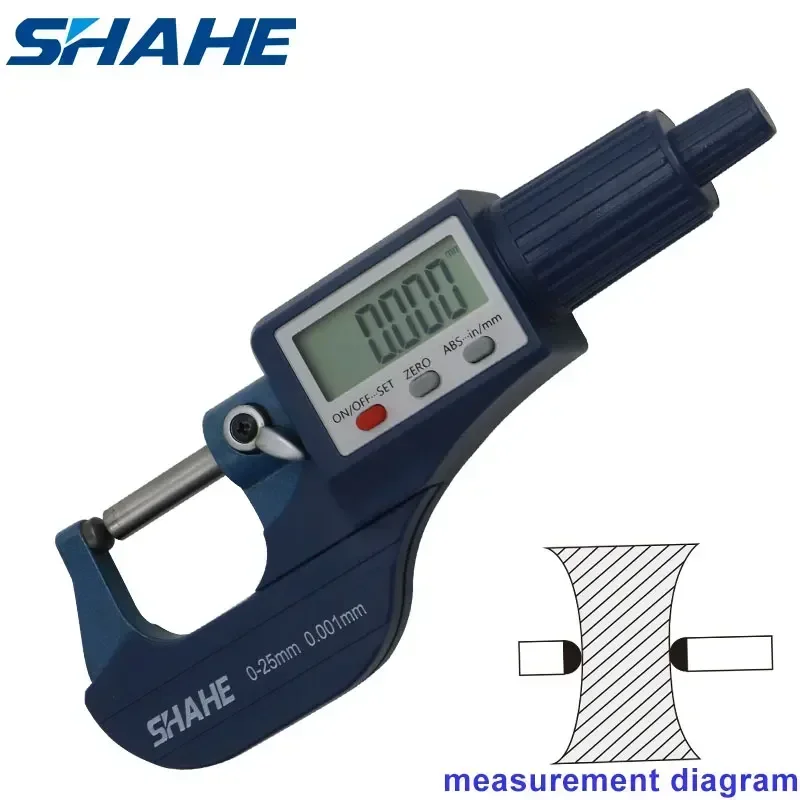 

Shahe New Double Round Head Tube Micrometer Digital 0-25/25-50/50-75/75-100 mm Tube Micrometer Caliper Measuring Tools