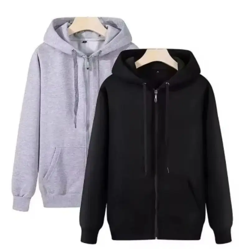 

Fashion Gray Zip Up Sweatshirt Women Autumn Winter Jacket Clothes Hoodies Daily Pockets Long Sleeve Solid Versatile Lady Hoodies