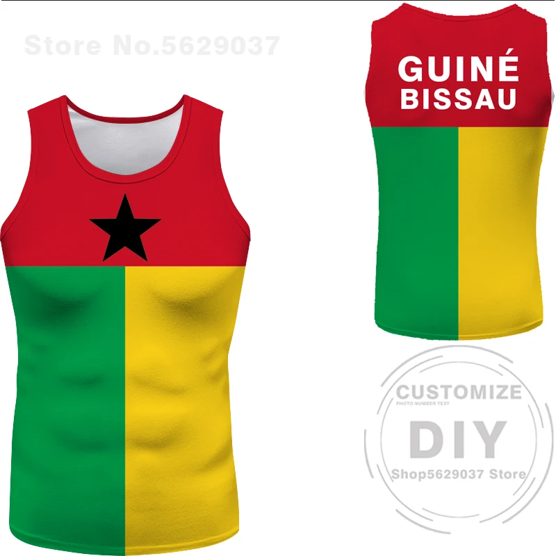 Guinea Bissau Vest Diy Free Custom Name Gnb Sleeveless Tshirt Nation Flag Country Gw Republic Guinee College Print Photo Clothes