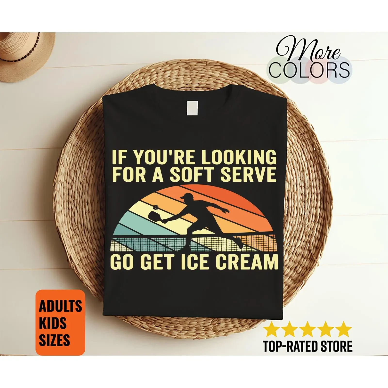 If You're Looking For Soft Serve Get Ice Cream Pickleball T Shirt Funny Player Paddle Sports Lover Court Humor Apparel vintage