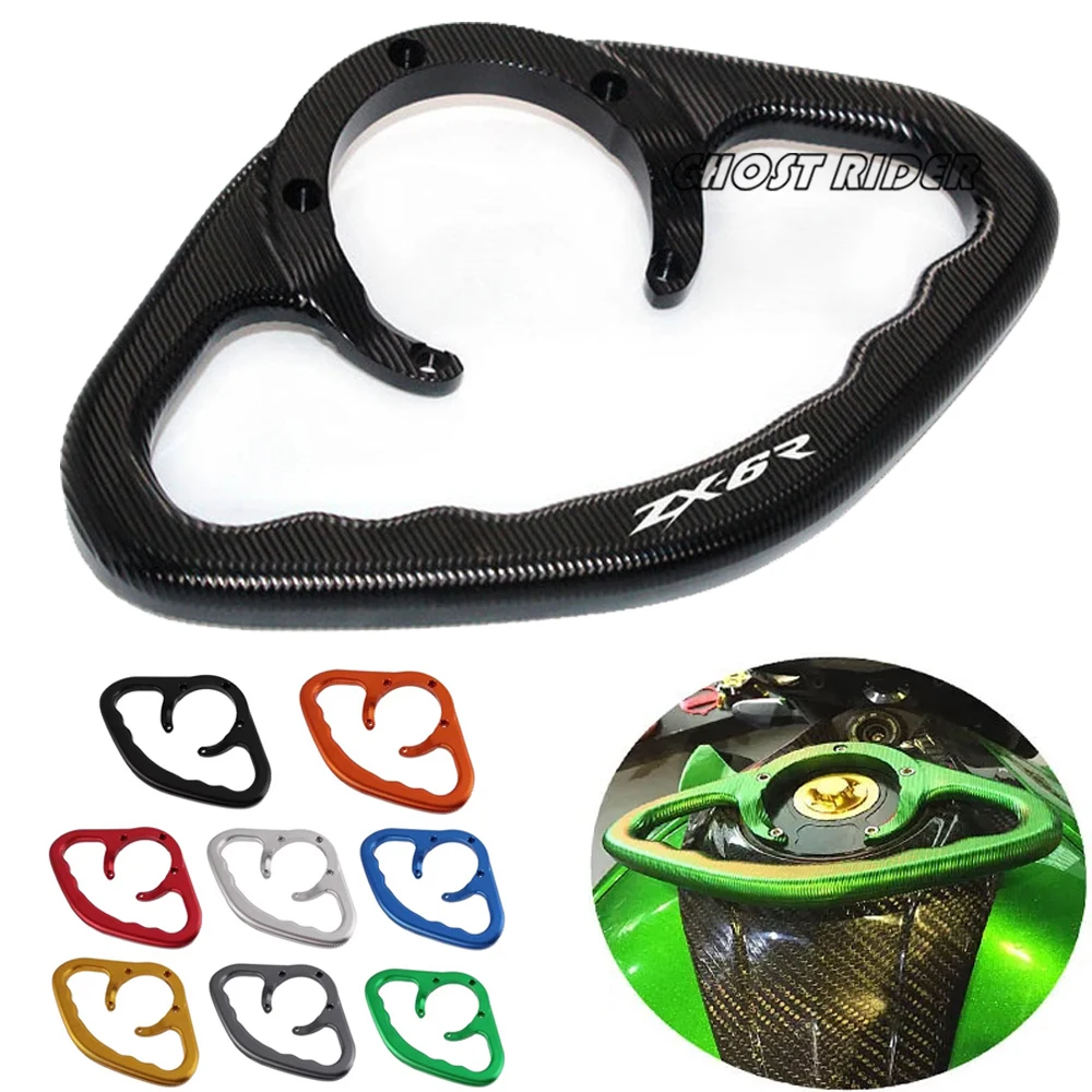

Motorcycle Accessories CNC Passenger Handgrips Hand Grip Tank Grab Bar Handles Armrest For ZX-6R ZX 6R 2000 2001 2012 2013-2019