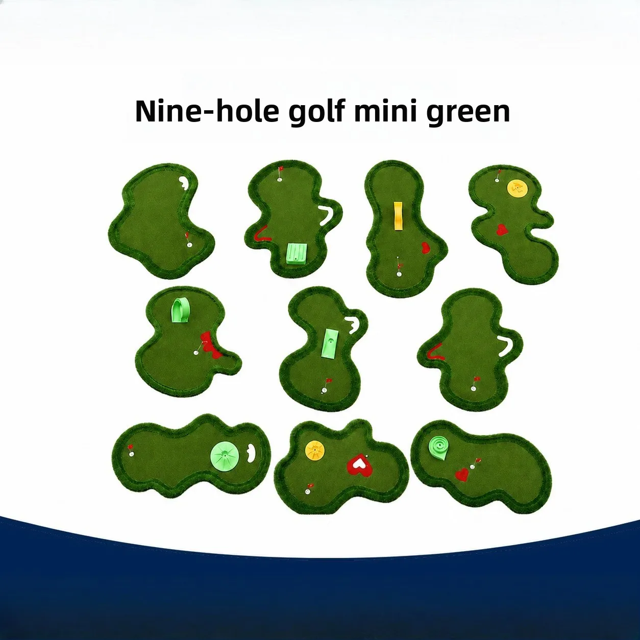 Custom Nine holes 18 holes golf mini green villa home roof balcony ball court swing putter practitioner