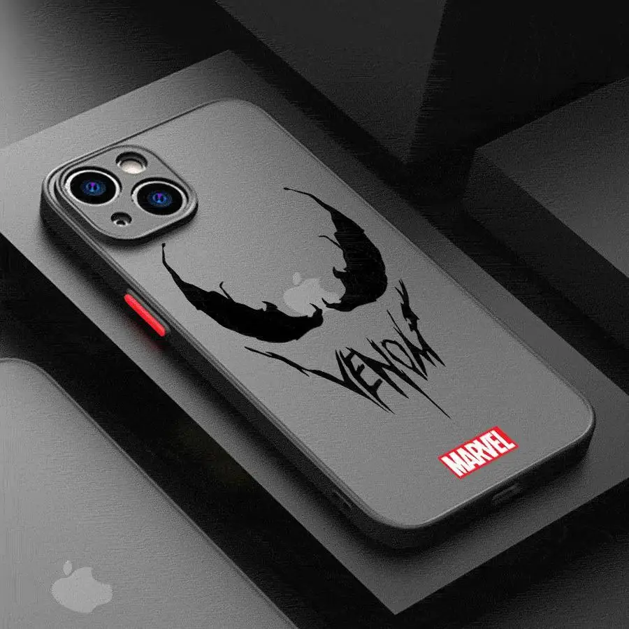 Marvel Spiderman VENOM Custodia per telefono per Apple iPhone 16 11 13 15 12 14 Pro Max 7 XR X XS 13 12 Mini 14 16 Plus 8 Cover opaca