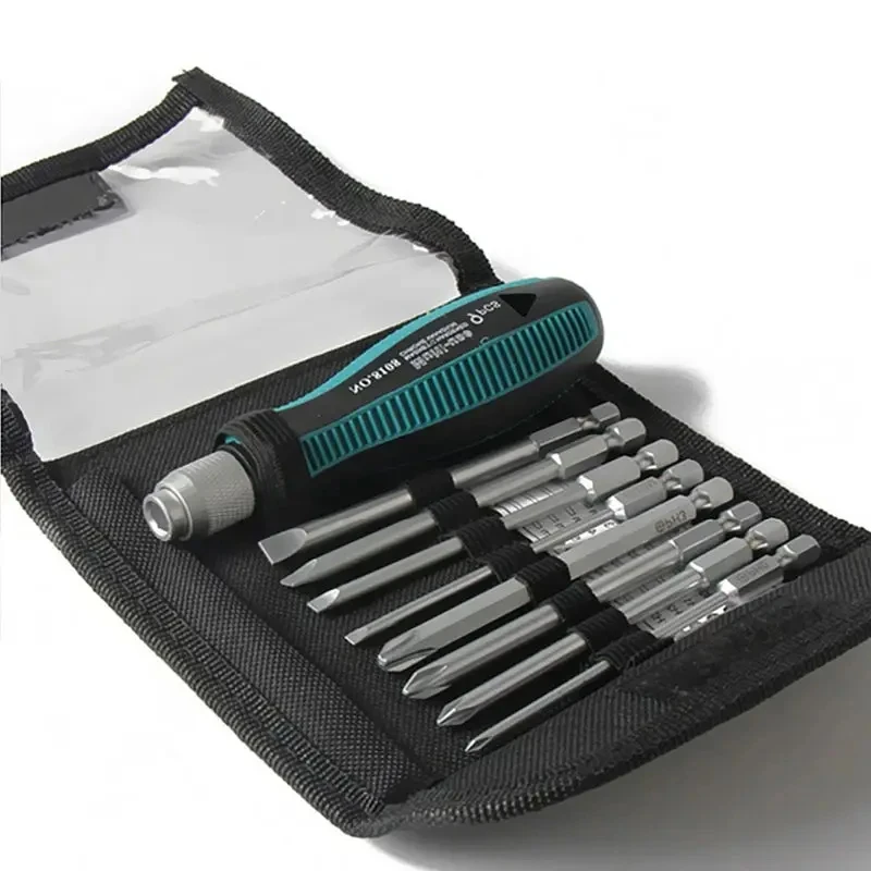 Chave de Fenda de Precisão Conjunto com Multitool Magnético Bits com Fenda Reparação de Eletrodomésticos Ferramentas Manuais 6.35 mm Pcs por Conjunto