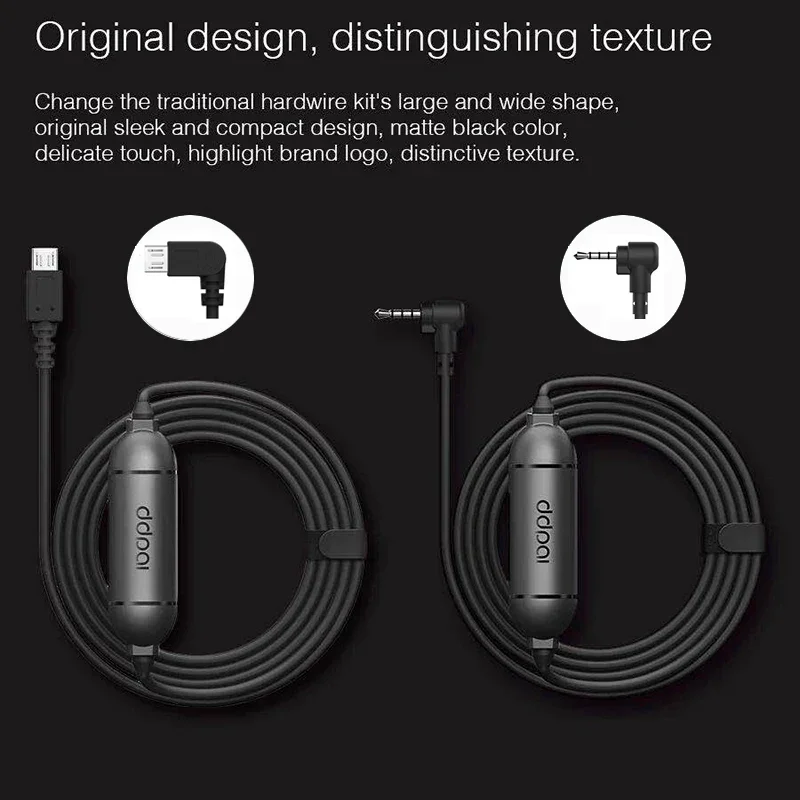 Xiaomi New DDPAI Mini 5/Min 3/Z40/Z50 Hardwire Kit 12/24V Micro USB Type-C Car Charger Hardkit Car DVR Dash Cam Camera Cable Set