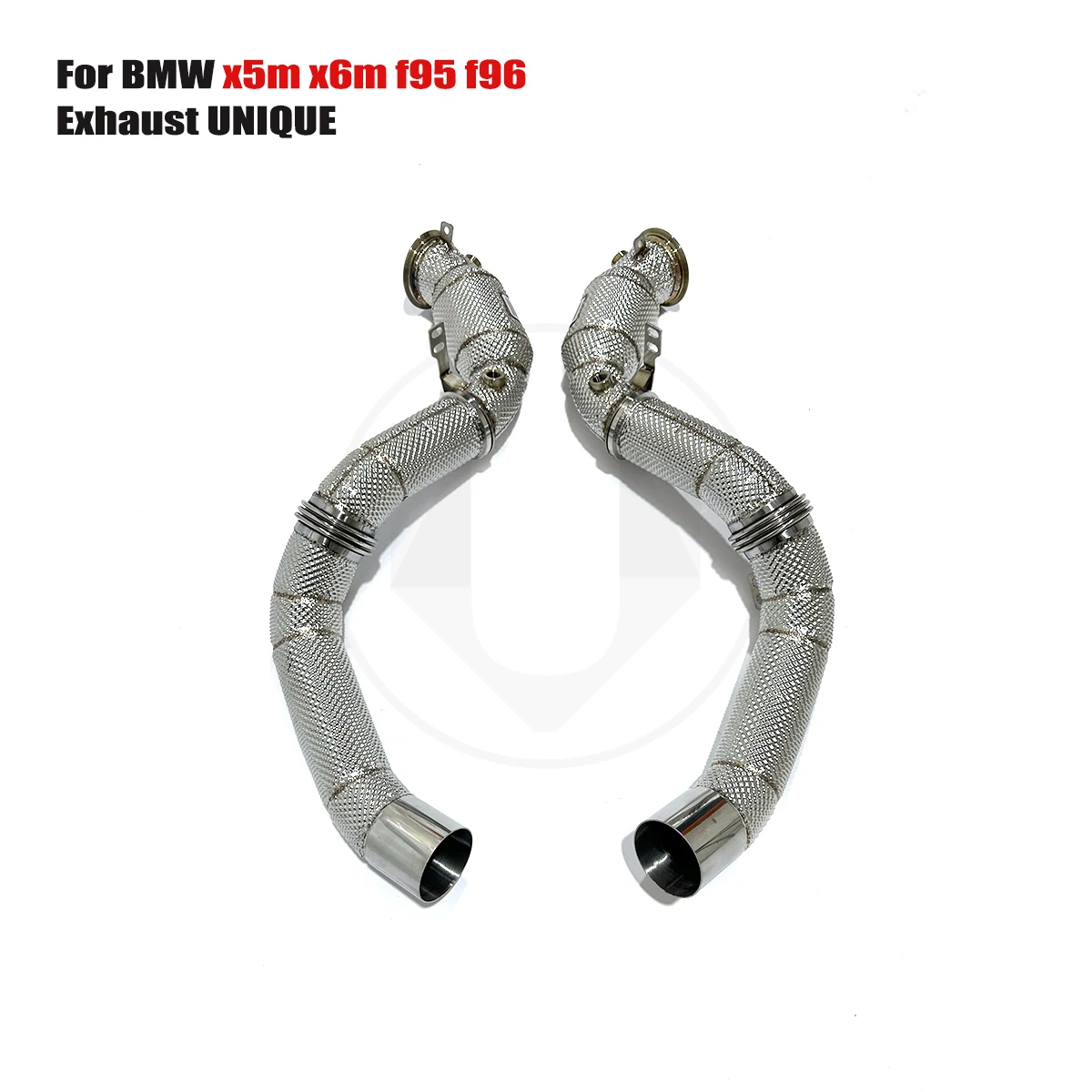 

UNIQUE For 2020-2023 BMW x5m x6m f95 f96 v8 4.4T With insulator downpipe With cat/without cat exhaust pipe