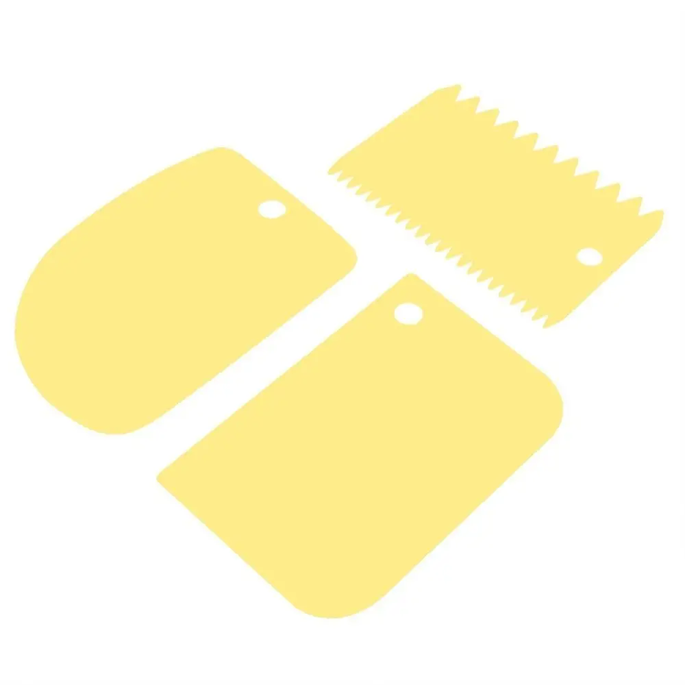 3PCS PP Baking Scraper Set Non Stick Surface Food Grade Cream Dough Spatula Easy Clean Different Shapes Pastry Decoration Tool