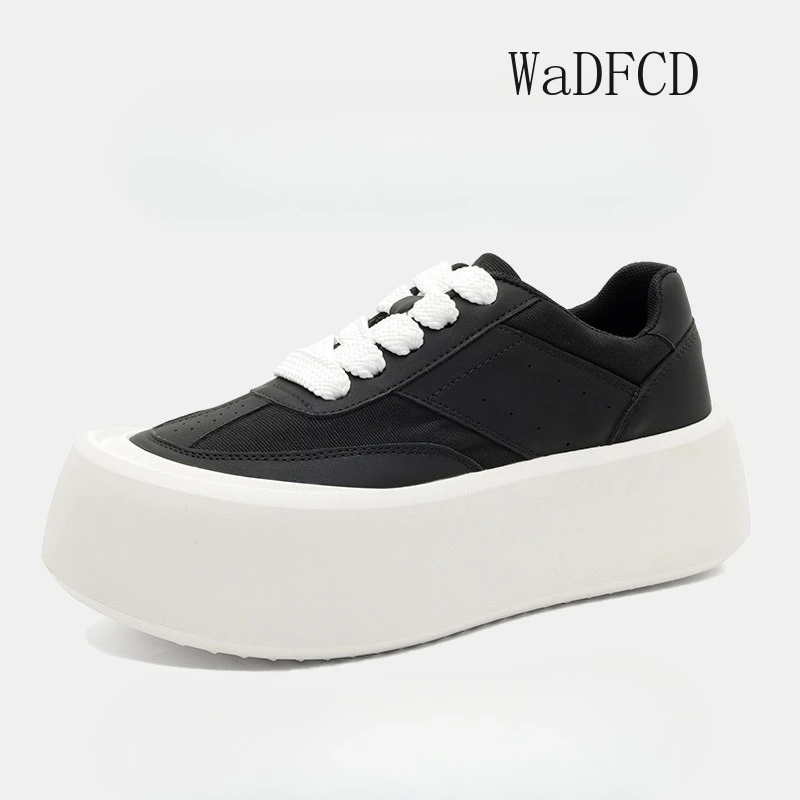Chunky Sneaker Plus Size 45 46 Men Designer Retro Board Shoes Fashion Casual Leather Fabric Height Increased Flat Platform Shoes