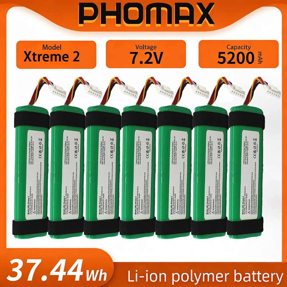 

PHOMAX Battery For JBL Xtreme 2 Xtreme2 Original 12500mAh SUN-INTE-103 2INR19/66-2 ID1019 Wireless Bluetooth Speaker Batteries