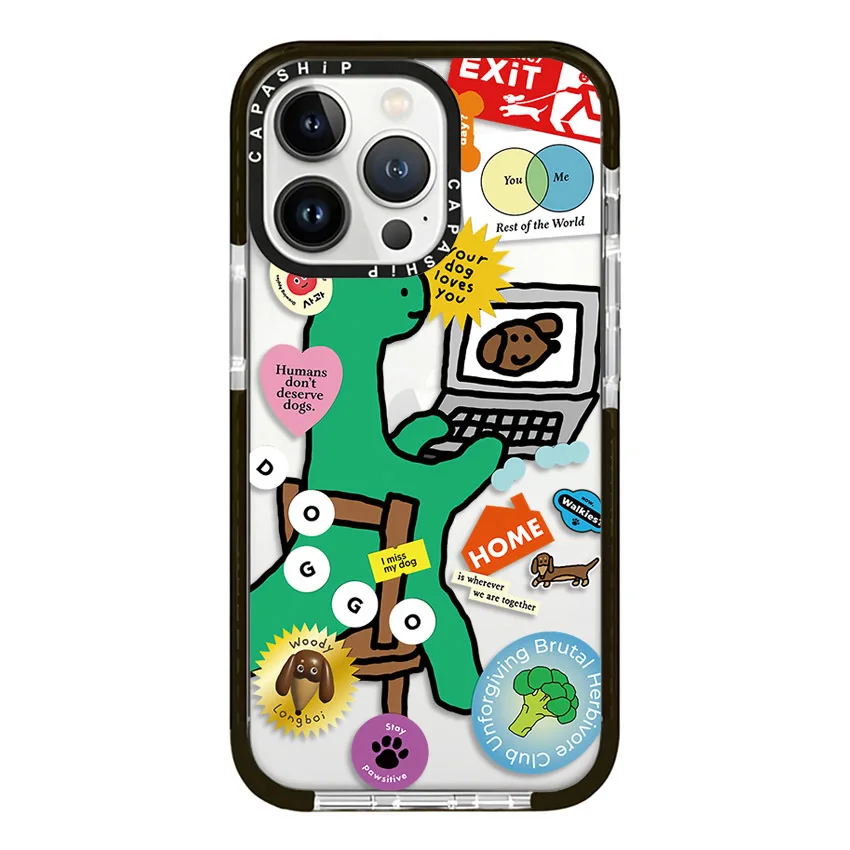 Funny Green Green Dinosaur Sausage Dog Case For iPhone 16 15 14 13 12 11 Pro X XS XR Max 7 8 Plus Soft TPU Shockproof Back Cover