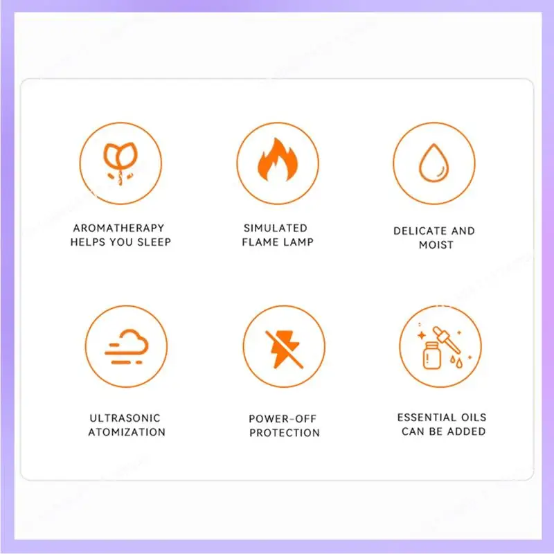 N83R Essential Oil Diffuser Volcano Fire Diffuser Humidifier Cool Mist Humidifier 7 Colors Light For Room Office A