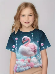 3d Printed T Shirt Girls T-Shirts 2025 Cartoon Animal Trendy Girl Children Tshirts Casual Baby Clothes Top Tee Summer