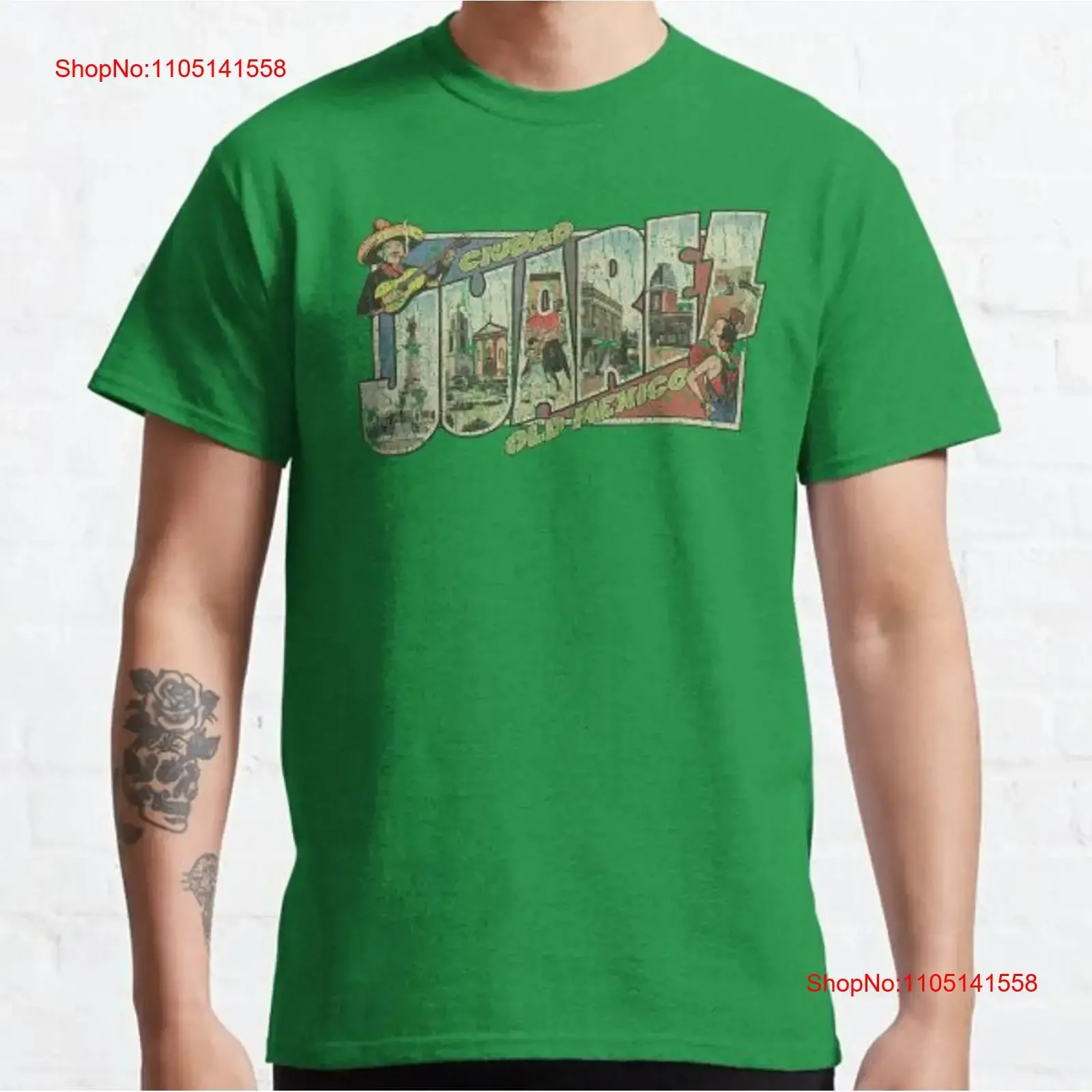 Ciudad Juarez 1659 Camiseta clásica vintage Lavada Cómoda Gráfico suave Moda versátil Ropa ligeramente de diseñador
