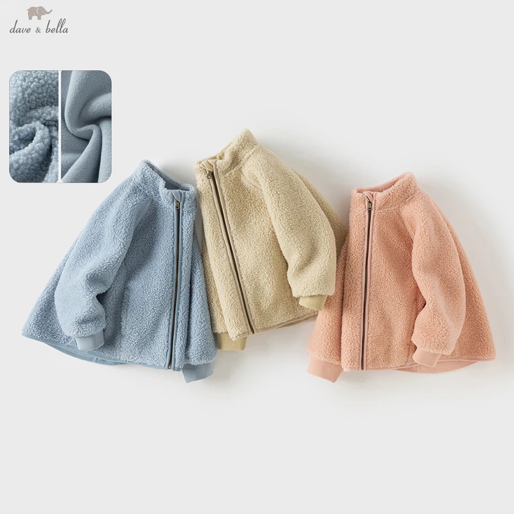 Dave Bella Boys Girls Polar Fleece Jackets Children Winter Warm Fleece-lined Coats Kids Casual Outerwear Clothes DB4264961